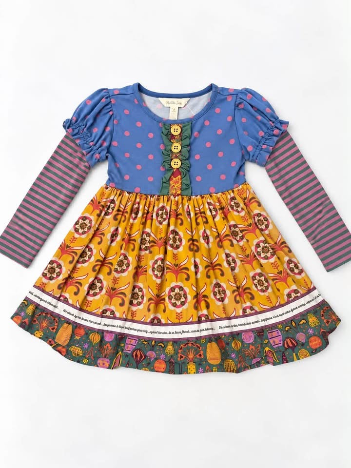 Matilda Jane mixed print long sleeve dress size 2
