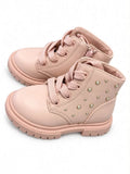 Cat & Jack pink studded girls combat boots