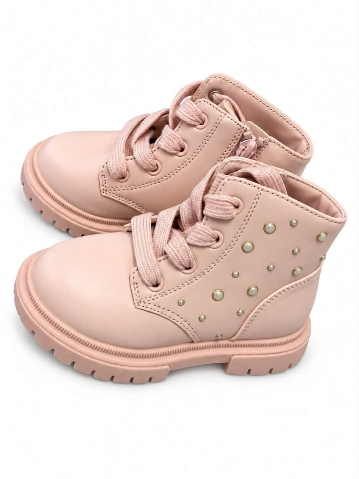 Cat & Jack pink studded girls combat boots