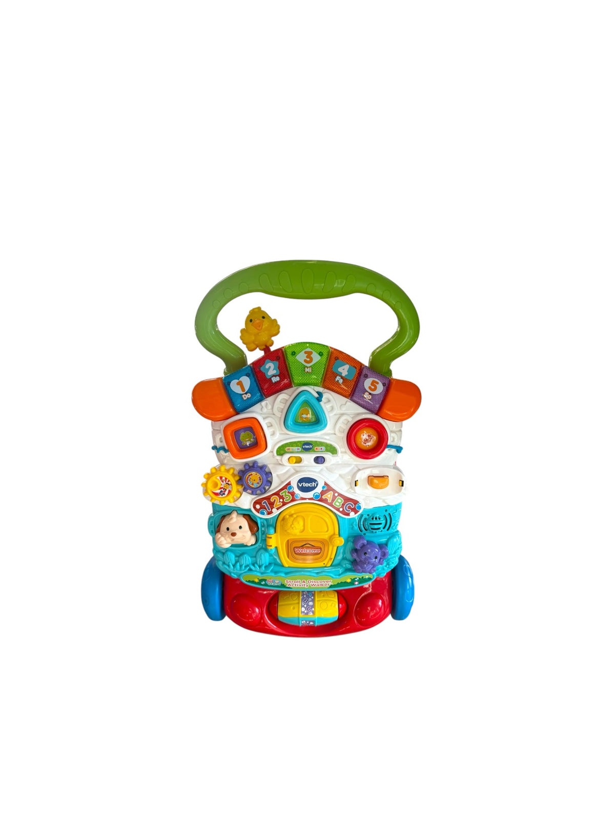 VTech learning walker on white background